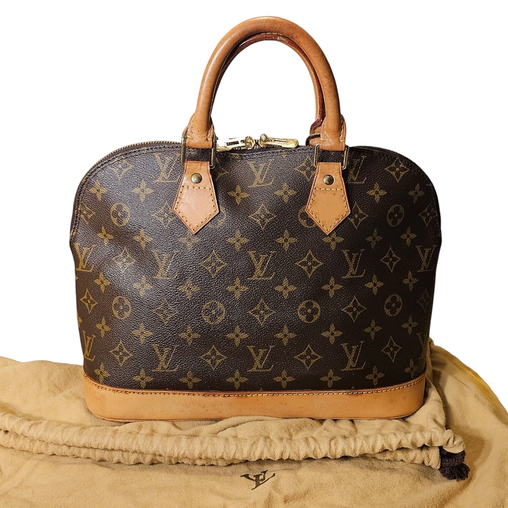 Louis Vuitton Monogram Alma Satchel Brown Tan